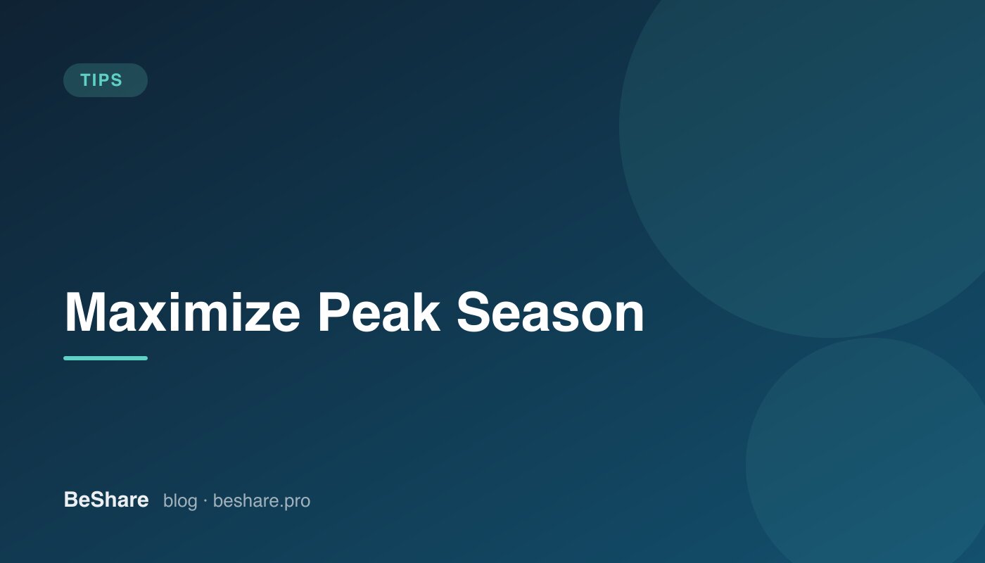 Peak Season for Space Hosts: Maximize Bookings