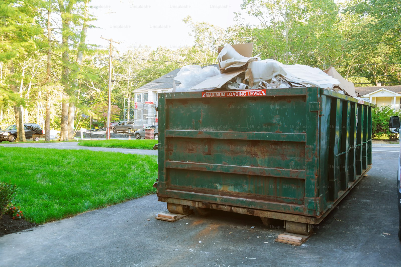 Removing construction waste after demolition